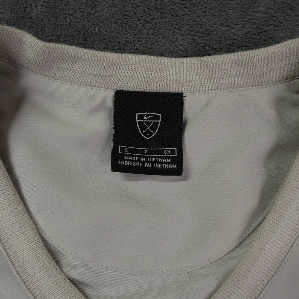 Nike Boston Red Sox Jacket Men Small‎ Beige Pullover V-Neck Windbreaker Fenway